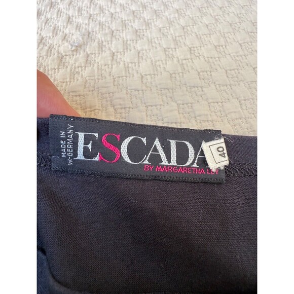 ESCADA Margaretha Ley Embroidered Bird Top Blouse |‎ Navy Blue | Womens Size 40 - Picture 11 of 16